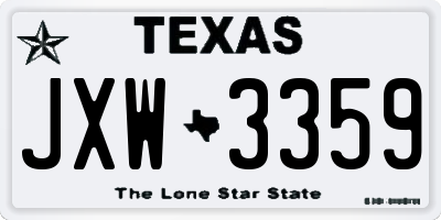 TX license plate JXW3359