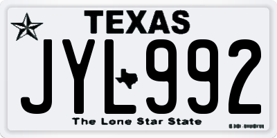 TX license plate JYL992