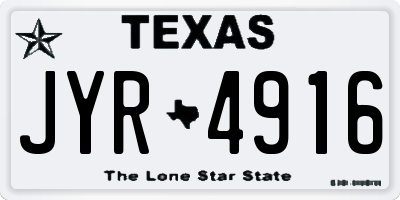 TX license plate JYR4916