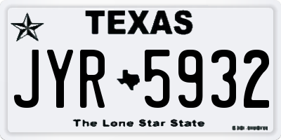 TX license plate JYR5932