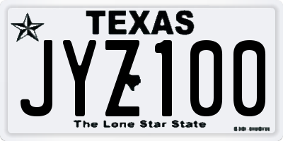 TX license plate JYZ100