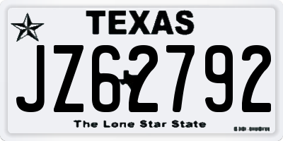 TX license plate JZ62792