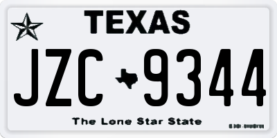 TX license plate JZC9344