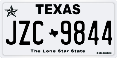 TX license plate JZC9844