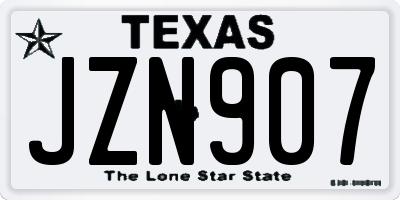 TX license plate JZN907