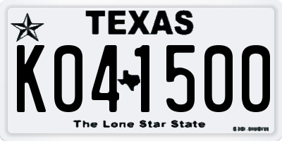 TX license plate K041500