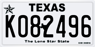 TX license plate K082496