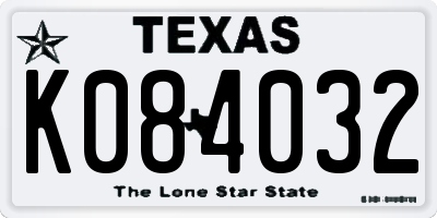 TX license plate K084032