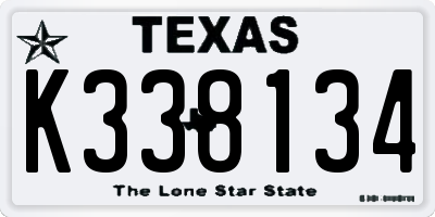 TX license plate K338134