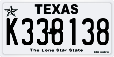 TX license plate K338138