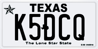 TX license plate K5DCQ