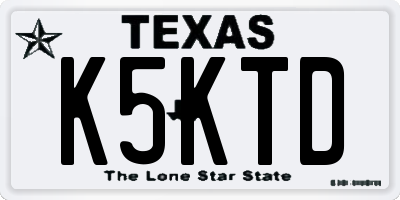 TX license plate K5KTD