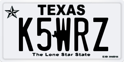 TX license plate K5WRZ