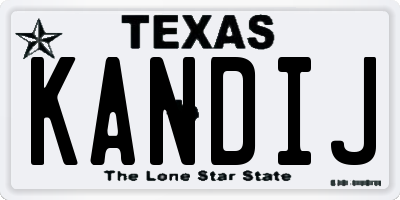 TX license plate KANDIJ