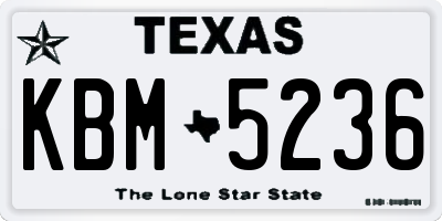 TX license plate KBM5236