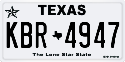 TX license plate KBR4947