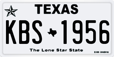 TX license plate KBS1956