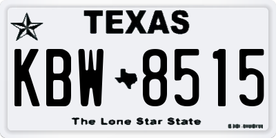 TX license plate KBW8515