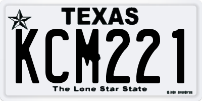 TX license plate KCM221