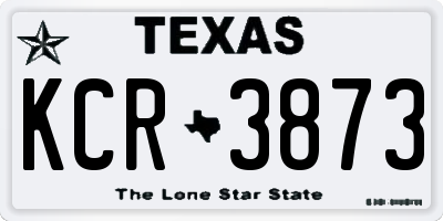 TX license plate KCR3873