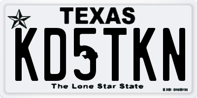 TX license plate KD5TKN