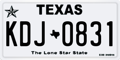 TX license plate KDJ0831