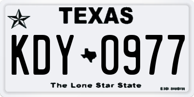 TX license plate KDY0977