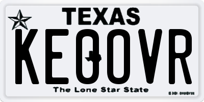 TX license plate KE0OVR