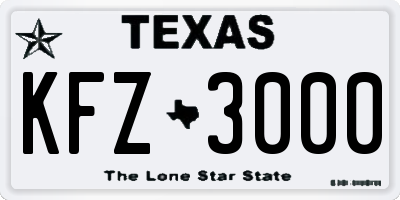 TX license plate KFZ3000