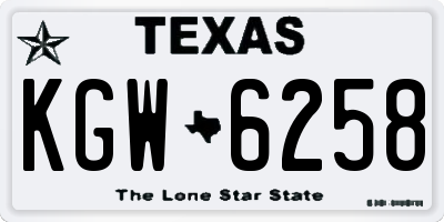 TX license plate KGW6258