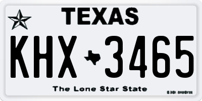 TX license plate KHX3465