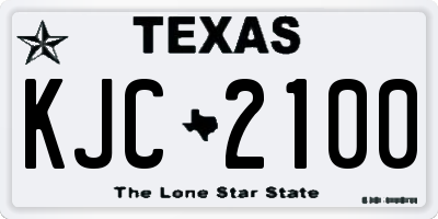 TX license plate KJC2100