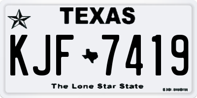 TX license plate KJF7419