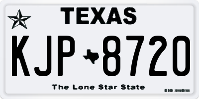 TX license plate KJP8720