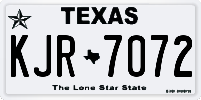 TX license plate KJR7072