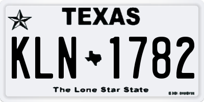TX license plate KLN1782