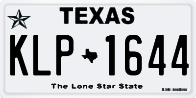 TX license plate KLP1644