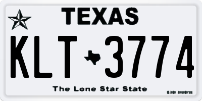 TX license plate KLT3774