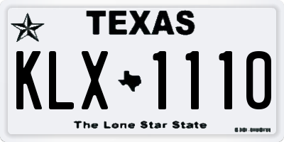 TX license plate KLX1110