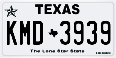 TX license plate KMD3939