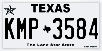 TX license plate KMP3584