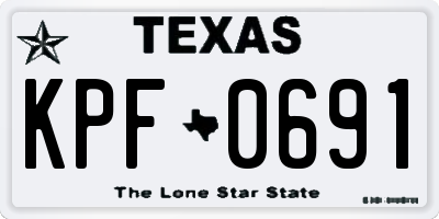 TX license plate KPF0691