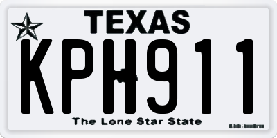 TX license plate KPH911