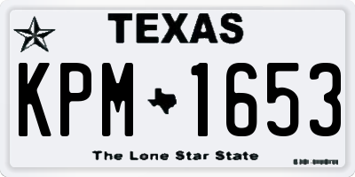 TX license plate KPM1653