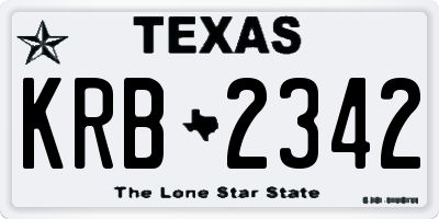 TX license plate KRB2342
