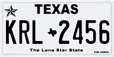 TX license plate KRL2456