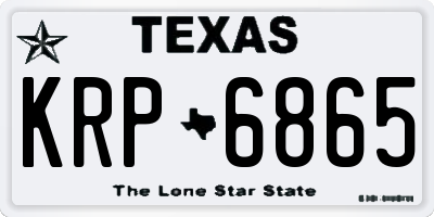 TX license plate KRP6865