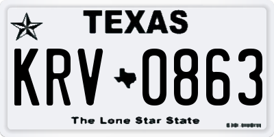 TX license plate KRV0863