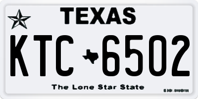 TX license plate KTC6502