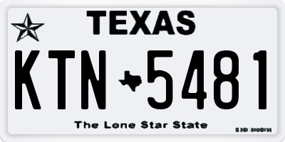 TX license plate KTN5481